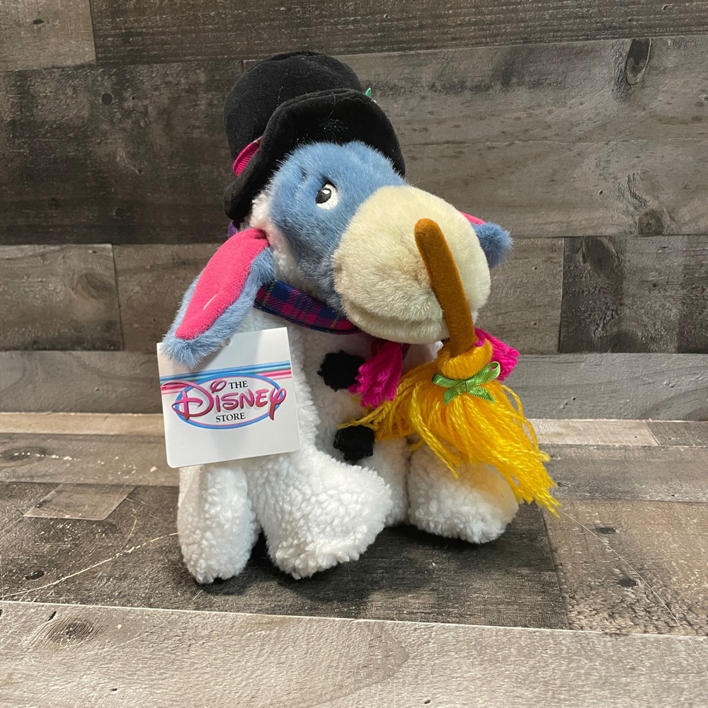 Disney Store Winnie the Pooh Snowman Eeyore 10 Inch Holiday Plush NWT